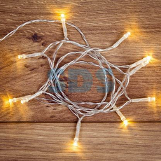 Гирлянда светодиодная Нить 1,2 м 10 Led Теплый белый провод ПВХ прозрачный батарейки 2хАА (в комплект не входят) IP20 303-073 Neon-Night