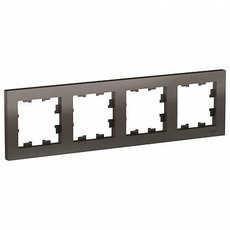 Рамка 4 поста Atlasdesign горизонтальная универсальная мокко ATN000604 Schneider Electric