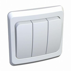 Выключатель трехклавишный ЭТЮД скрытой установки белый BC10-003B Schneider Electric