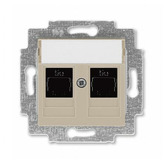 Розетка RJ45+RJ45 компьютерная Levit скрытой установки кат. 5e механизм с накладкой кофе макиато 2CHH295118A6018 ABB
