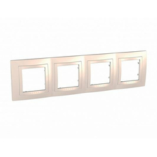 Рамка с декоративным элементом Unica четырехпостовая бежевый MGU2.008.25 Schneider Electric