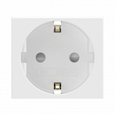 Розетка силовая VIVA 2Р+Е, с заземлением со шторками 2 модуля в кабель-канал белый 45005 DKC