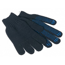 Перчатки хлопчатобумажные 5 нитей с ПВХ покрытием черные повышенная плотность (упак. 5 пар)