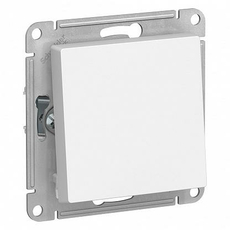 Переключатель одноклавишный Atlasdesign скрытой установки 10А проходной механизм белый ATN000161 Schneider Electric