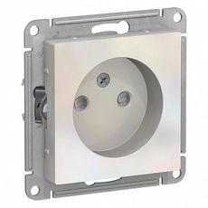 Розетка Atlasdesign скрытой установки без заземления со шторками 16А механизм жемчуг ATN000449 Schneider Electric