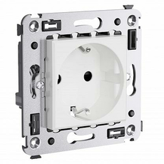 Розетка в стену Avanti скрытой установки 2P+E с заземлением со шторками 16А Белое облако 4400003 DKC