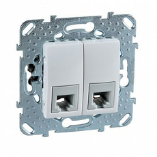 Розетка RJ11+RJ11 телефонная Unica скрытой установки 4 контакта механизм белый MGU5.9090.18ZD Schneider Electric