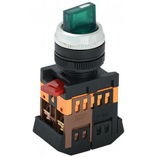 Переключатель на 3 фиксированных положения АNСLR-22-3 Зеленый неон/240В I-O 1з+1р (BSW10-ANCLR-3-K06