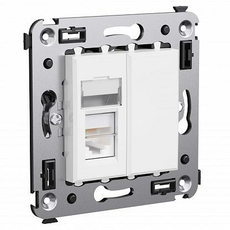 Розетка RJ12 телефонная Avanti модульная скрытой установки в стену одинарная Белое облако 4400313 DKC