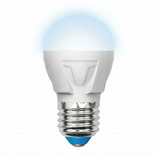 Лампа светодиодная 7Вт Е27 G45 4000К 600Лм матовая 175-250В шар Яркая (LED-G45 7W/NW/Е27/FR PLP01WH ) UL-00002418 Uniel