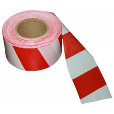 Лента оградительная ЛО-250 Эконом красно-белая с печатным рисунком 75мм 250п.м 35мкм