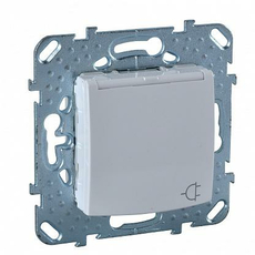 Розетка Unica скрытой установки с заземлением со шторками 16А с крышкой механизм белый MGU5.037.18TAZD Schneider Electric