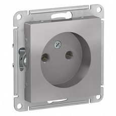 Розетка Atlasdesign скрытой установки без заземления 16А механизм алюминий ATN000341 Schneider Electric