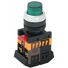 Кнопка управления зеленая с подсветкой ABLFP-22 1з+1р BBT20-ABLFP-K06 IEK