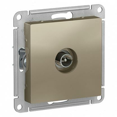 Розетка TV телевизионная (Антенна TV коннектор) Atlasdesign скрытой установки механизм шампань ATN000593 Schneider Electric