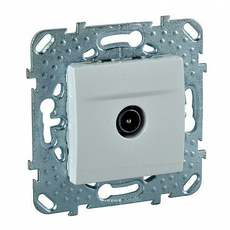 Розетка ТV телевизионная Unica скрытой установки одиночная механизм с накладкой белый MGU5.462.18ZD Schneider Electric