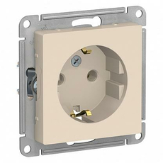 Розетка Atlasdesign скрытой установки с заземлением 16А механизм бежевый ATN000243 Schneider Electric