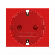 Розетка силовая VIVA 2Р+Е, с заземлением со шторками 2 модуля в кабель-канал красный 45015 DKC
