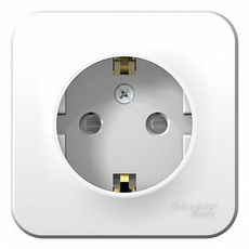 Розетка одинарная BLANCA открытой установки с заземлением со шторками 16А 250В с изолирующей пластиной в сборе белый BLNRA011111 Schneider Electric