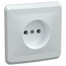 Розетка одноместная ВЕГА без заземления без защитной шторки 10А РС10-2-ВБ белый (ERV10-K01-10-DM) IEK