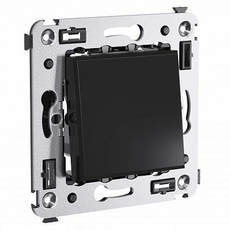 Переключатель одноклавишный Avanti скрытой установки (проходной) (сх.6) Черный квадрат 4402113 DKC