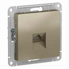 Розетка RJ45 компьютерная Atlasdesign скрытой установки механизм шампань ATN000583 Schneider Electric