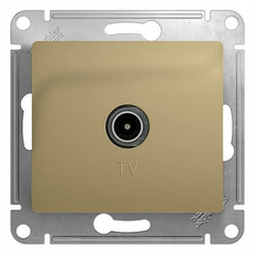 Розетка TV телевизионная GLOSSA скрытой установки оконечная 4dB механизм титан GSL000491 Schneider Electric