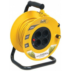 Удлинитель 20 метров УК20 на катушке с термозащитой , 4 гнезда, 2P, ПВС 2х0,75мм2, WKP23-06-04-20 IEK