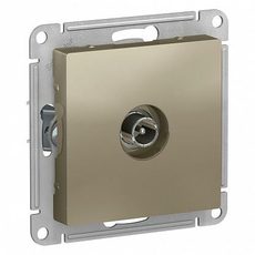 Розетка TV телевизионная Atlasdesign скрытой установки проходная 4DB механизм шампань ATN000592 Schneider Electric