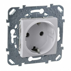 Розетка Unica скрытой установки с заземлением со шторками 16А механизм белый MGU5.037.18ZD Schneider Electric