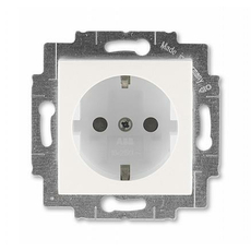 Розетка Levit скрытой установки с заземлением со шторками 16А жемчуг / ледяной 2CHH203457A6068 ABB
