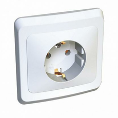 Розетка ЭТЮД скрытой установки с заземлением белый PC16-003B Schneider Electric