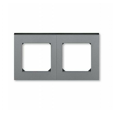 Рамка 2 поста Levit сталь / дымчатый чёрный 2CHH015020A6069 ABB