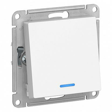 Переключатель одноклавишный Atlasdesign скрытой установки 10А проходной с подсветкой механизм белый ATN000163 Schneider Electric