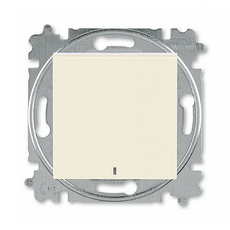 Выключатель одноклавишный Levit скрытой установки 10А с подсветкой схема 1а механизм с накладкой слоновая кость / белый 2CHH590146A6017 ABB