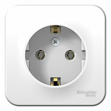 Розетка одинарная BLANCA открытой установки с заземлением без шторок 16А 250В с изолирующей пластиной в сборе белый BLNRA010111 Schneider Electric