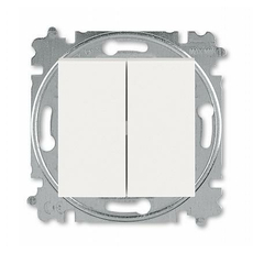 Выключатель двухклавишный Levit скрытой установки 10А схема 5 механизм с накладкой жемчуг / ледяной 2CHH590545A6068 ABB