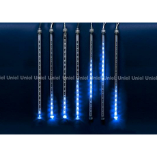 Гирлянда светодиодная Занавес 2х0,5м 240 Led Синий свет, 8 подвесов, соединяемая, прозрачный провод IP44 ULD-E2405-240/DTK METEOR 11123 Uniel