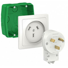 Комплект силовой 32А 250В BLANCA: монтажная коробка + розетка + вилка белый BLNSK013231 Schneider Electric
