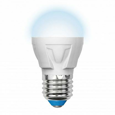 Лампа светодиодная 6Вт E27 G45 4500К 600Лм матовая 175-250В шар Palazzo DIM диммируемая ( LED-G45-6W/NW/E27/FR/DIM PLP01WH ) UL-00000693 Uniel