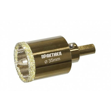 Коронка алмазная "Профи" по керамограниту/керамике 35х70мм, пилотное сверло, блистер 917-637 ПРАКТИКА