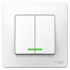 Выключатель двухклавишный BLANCA скрытой установки 10А 250В с подсветкой (сх.5а) механизм с накл белый BLNVS010511 Schneider Electric