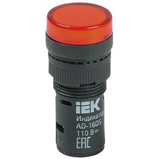 Лампа сигнальная светодиодная AD16DS матрица d16мм красная 24В AC/DC BLS10-ADDS-024-K04-16 IEK