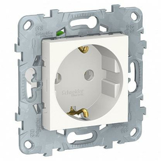 Розетка Unica New скрытой установки с заземлением без шторок 16А с быстрозажимными клеммами белый NU505618 Schneider Electric