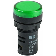Лампа сигнальная зеленая AD-22 DS светодиодная 230-240В для крепления на панели IP44 BLS10-ADDS-230-K06 IEK