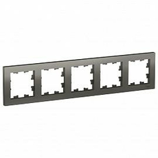 Рамка для розеток и выключателей 5 постов Atlasdesign горизонтальная универсальная сталь ATN000905 Schneider Electric