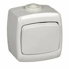 Выключатель открытой установки одноклавишный переключатель IP44 IP44 ВА 66-102Б-би/VA66-102B-BI Wessen РОНДО Schneider E