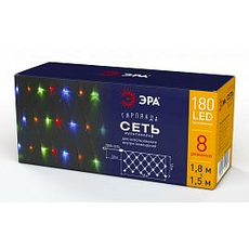Гирлянда Сеть 1,8 х1,5 м 180LED мультиколор + мультирежим 220V IP20 (60/540) ENIS-01M Б0041901 ЭРА