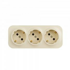 Блок розеточный Quteo 3 x 2К+З со шторками 16A - 250В~ IP20 слоновая кость 782268 Legrand
