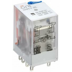 Реле интерфейсное ORM-1 2C 24В DC с LED и тестовой кнопкой ORM-1-2C-DC24V-L-B ONI